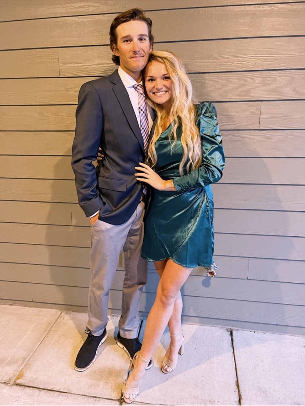 Satin Emerald Green One Shoulder Dress